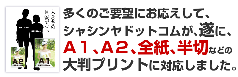 遂にA１､A２､全紙､半切などの大判プリントに対応しました。